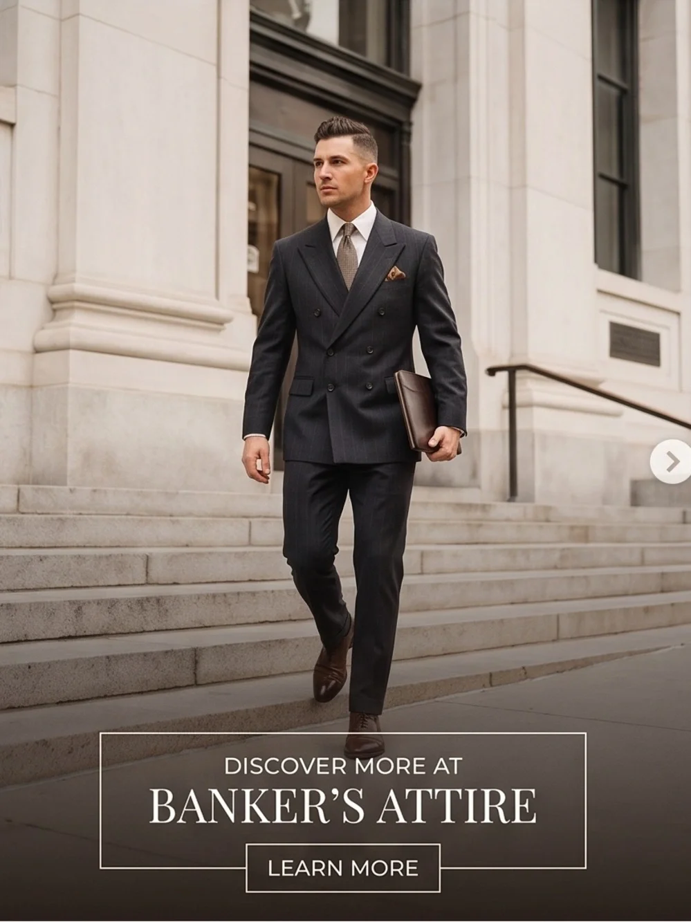 Men's Double-Breasted Navy Pinstripe Blazer